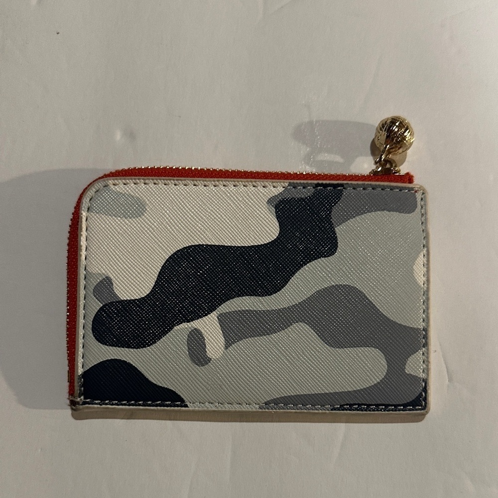 OTG Camouflage Card Case  Holder wi Zipper card slots inside greys white orange - Picture 4 of 5